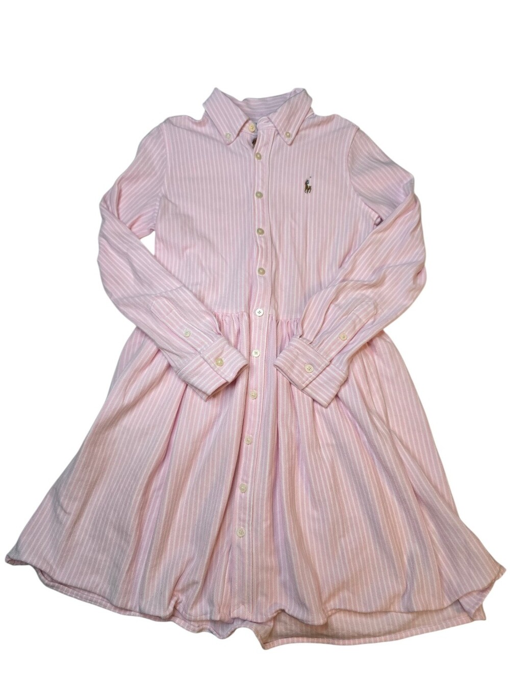Ralph Lauren Light Pink Striped Oxford Shirt Dress